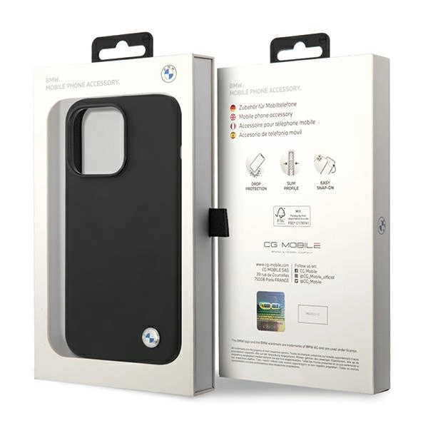 Etui BMW Silicone Metal Logo na iPhone 15 Pro Max - czarne