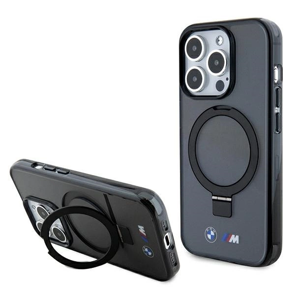 Etui BMW Ring Stand M Collection MagSafe na iPhone 15 Pro - czarne