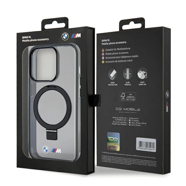 Etui BMW Ring Stand M Collection MagSafe na iPhone 15 Pro - czarne