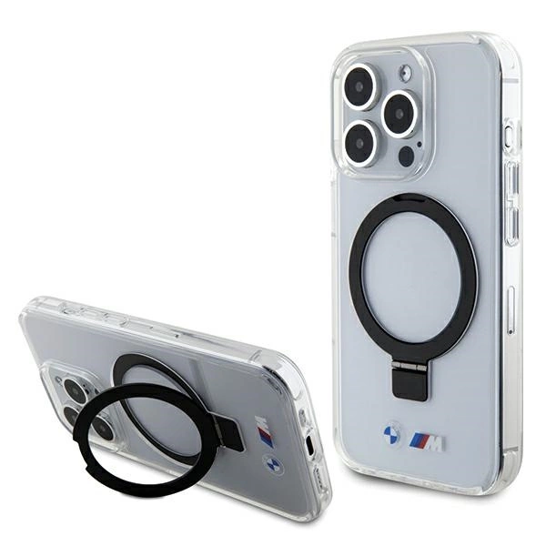 Etui BMW Ring Stand M Collection MagSafe na iPhone 15 Pro - przezroczysty