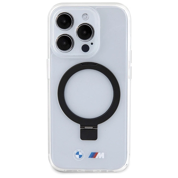 Etui BMW Ring Stand M Collection MagSafe na iPhone 15 Pro - przezroczysty