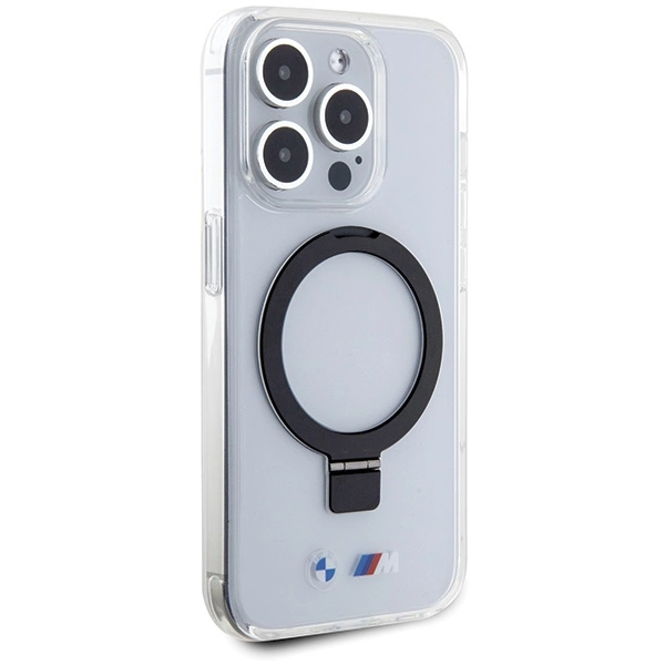 Etui BMW Ring Stand M Collection MagSafe na iPhone 15 Pro - przezroczysty