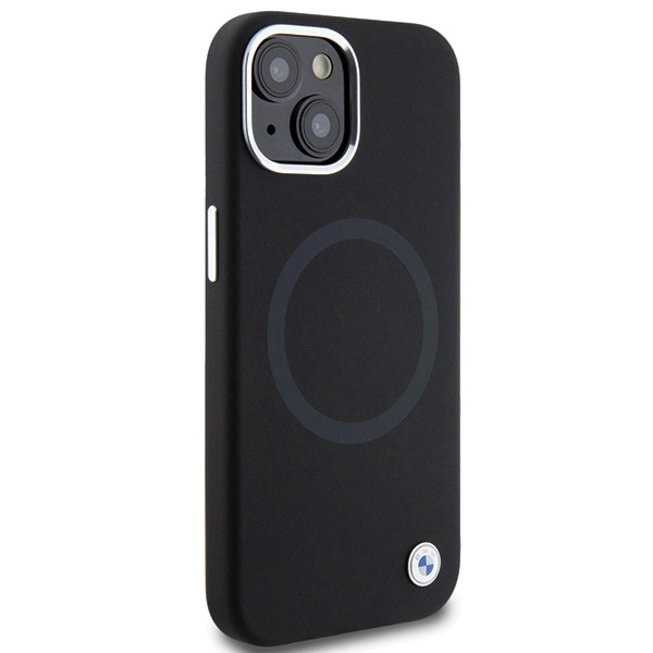 Etui BMW Signature Liquid Silicone MagSafe na iPhone 15 - czarne
