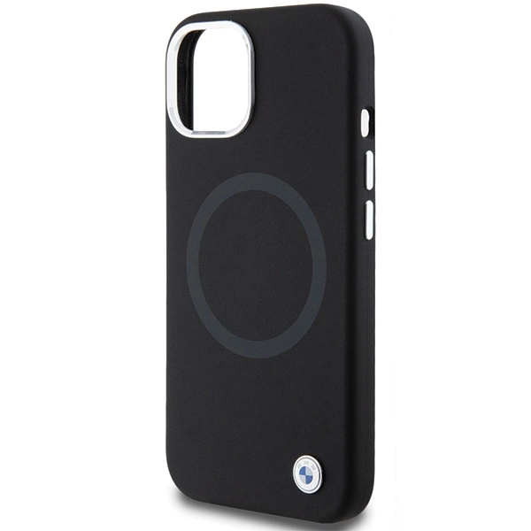 Etui BMW Signature Liquid Silicone MagSafe na iPhone 15 - czarne