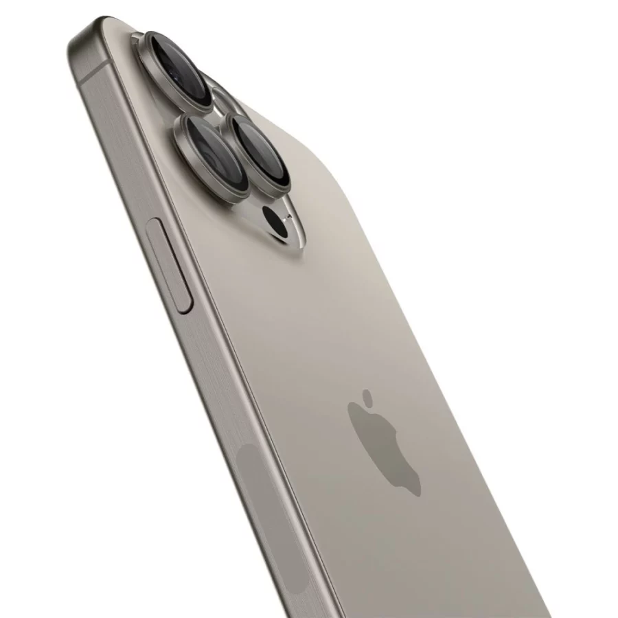 Osłona aparatu Spigen Optik.tR EZ Fit Camera Protector na iPhone 14 Pro / Pro Max / 15 Pro / Pro Max - tytan naturalny 2 szt.