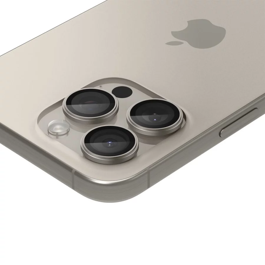 Osłona aparatu Spigen Optik.tR EZ Fit Camera Protector na iPhone 14 Pro / Pro Max / 15 Pro / Pro Max - tytan naturalny 2 szt.