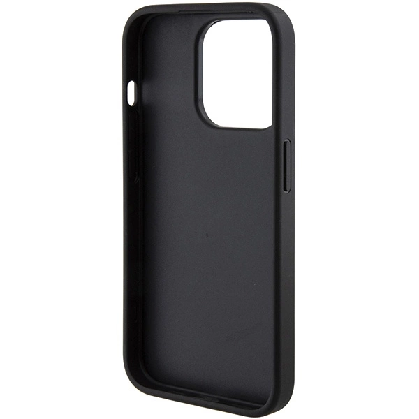 Etui Guess Grip Stand 4G Triangle Strass na iPhone 15 Pro - czarne