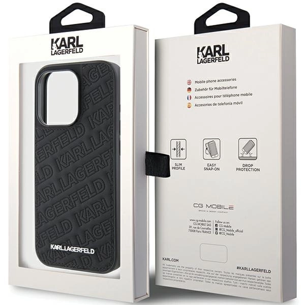 Etui Karl Lagerfeld Quilted K Pattern na iPhone 15 Pro - czarne