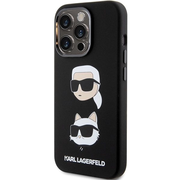 Etui Karl Lagerfeld Silicone Karl&Choupette Head na iPhone 15 Pro - czarne