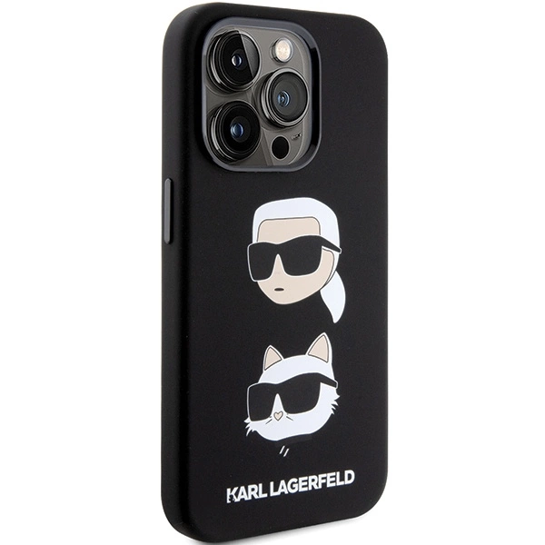 Etui Karl Lagerfeld Silicone Karl&Choupette Head na iPhone 15 Pro - czarne