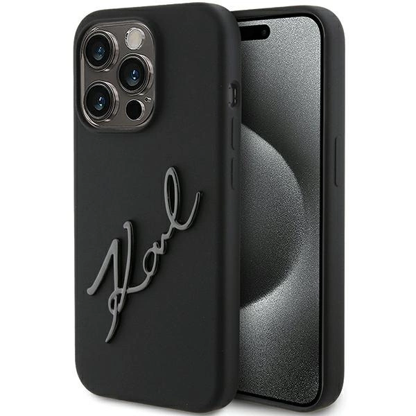 Etui Karl Lagerfeld Silicone Karl Script na iPhone 15 Pro - czarne