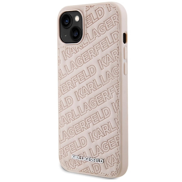 Etui Karl Lagerfeld Quilted K Pattern na iPhone 15 Plus / 14 Plus - różowe
