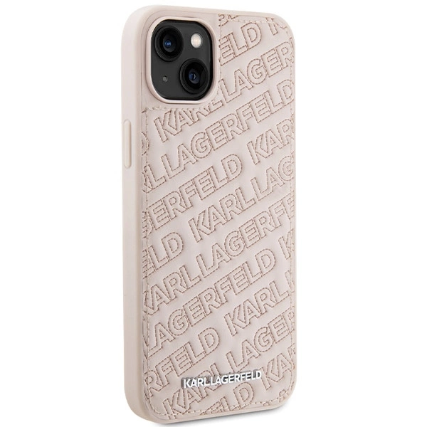Etui Karl Lagerfeld Quilted K Pattern na iPhone 15 Plus / 14 Plus - różowe