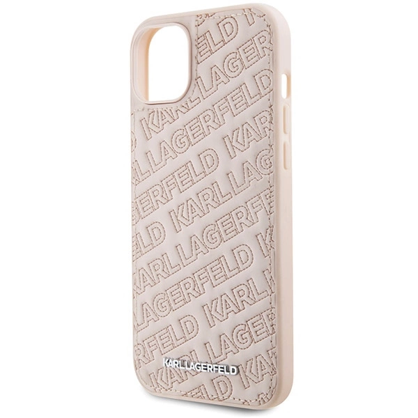 Etui Karl Lagerfeld Quilted K Pattern na iPhone 15 Plus / 14 Plus - różowe