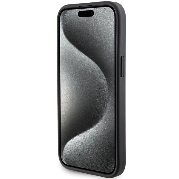 Etui Karl Lagerfeld Gripstand Saffiano Choupette Pins na iPhone 15 - czarne