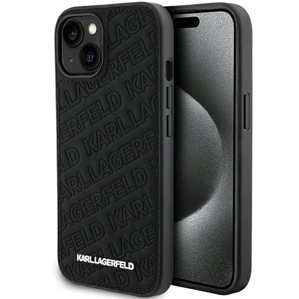 Etui Karl Lagerfeld Quilted K Pattern na iPhone 15 - czarne