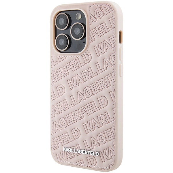 Etui Karl Lagerfeld Quilted K Pattern na iPhone 15 Pro Max - różowe