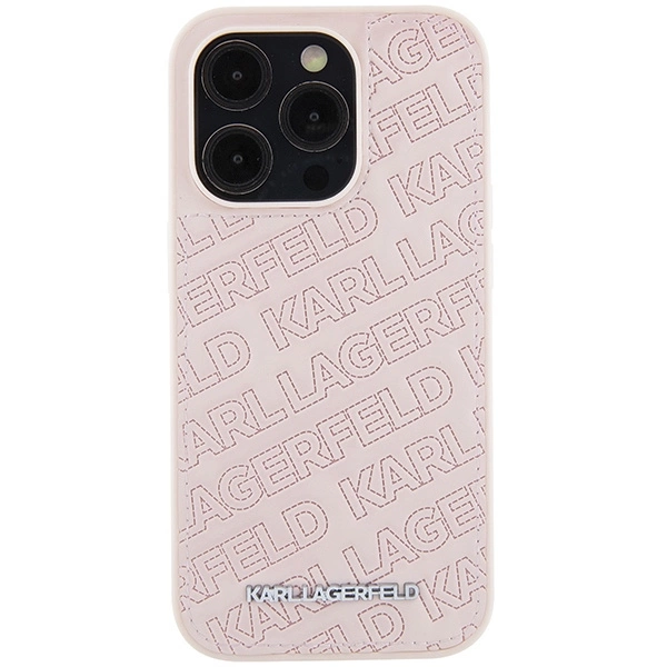 Etui Karl Lagerfeld Quilted K Pattern na iPhone 15 Pro Max - różowe