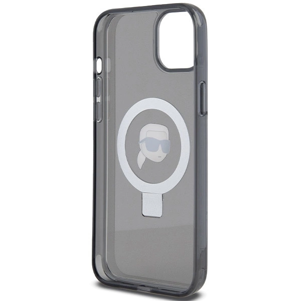Etui Karl Lagerfeld Ring Stand Karl Head MagSafe na iPhone 15 Plus / 14 Plus - czarne