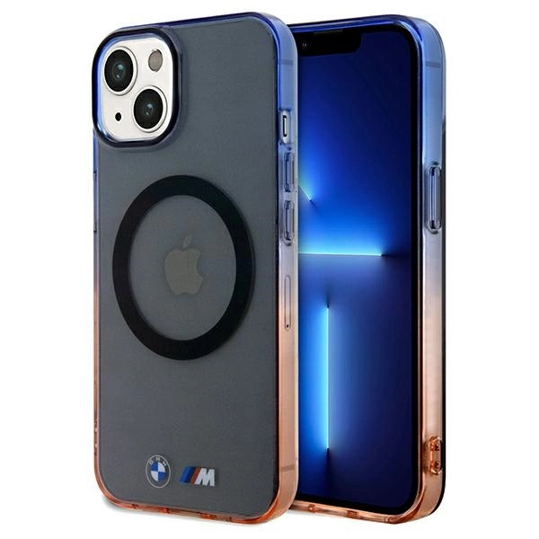 Etui BMW Gradient Bumper MagSafe na iPhone 15 Plus / 14 Plus - szare