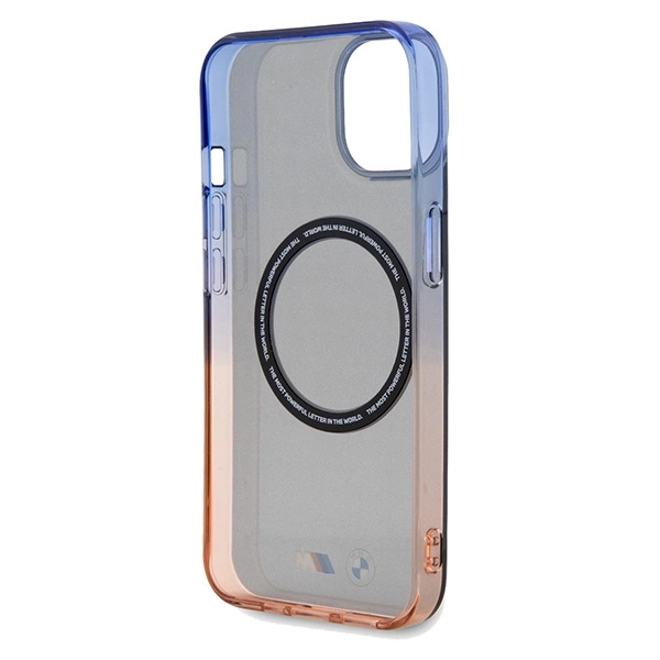 Etui BMW Gradient Bumper MagSafe na iPhone 15 Plus / 14 Plus - szare