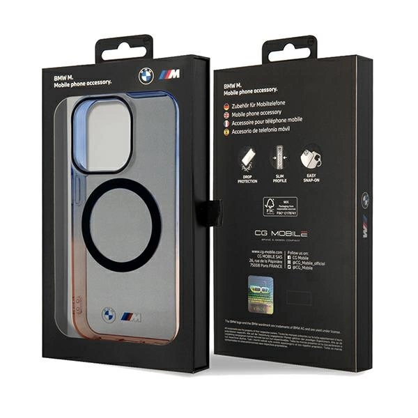 Etui BMW Gradient Bumper MagSafe na iPhone 15 Pro Max - szare