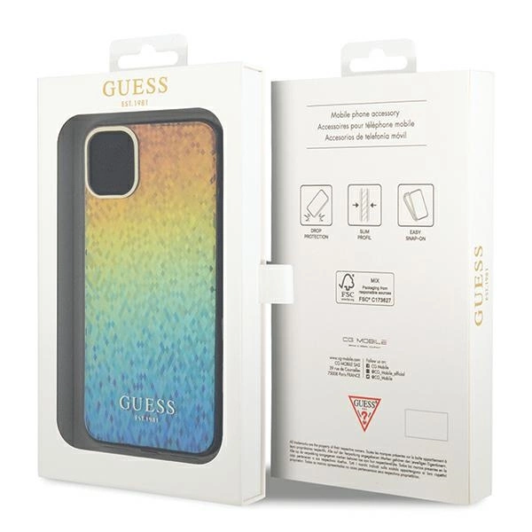 Etui Guess IML Faceted Mirror Disco Iridescent na iPhone 11 / Xr - wielokolorowe