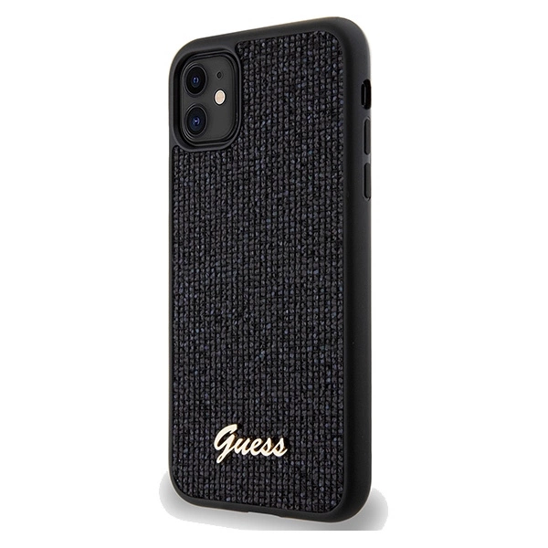 Etui Guess Disco Metal Script na iPhone 11 / Xr - czarne
