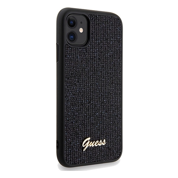 Etui Guess Disco Metal Script na iPhone 11 / Xr - czarne