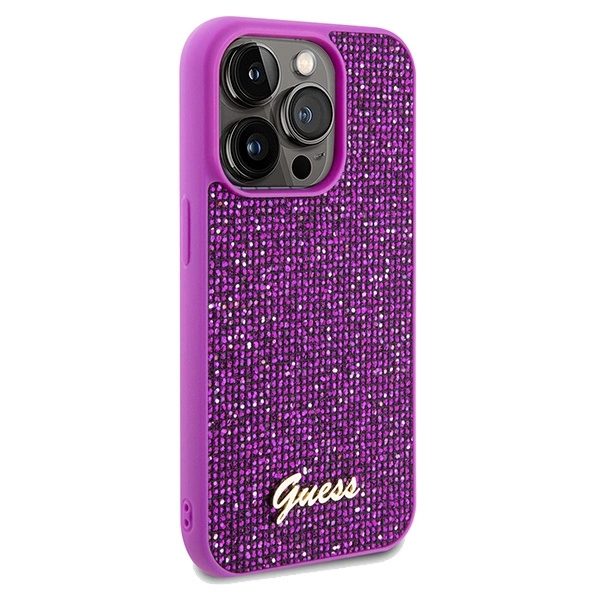 Etui Guess Disco Metal Script na iPhone 14 Pro - fuksjowe