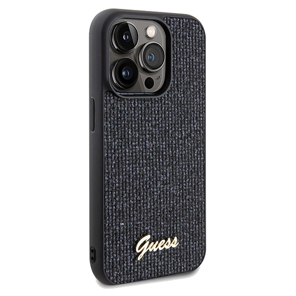 Etui Guess Disco Metal Script na iPhone 14 Pro - czarne