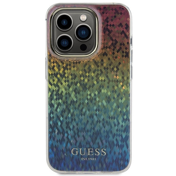 Etui Guess IML Faceted Mirror Disco Iridescent na iPhone 14 Pro Max - wielokolorowe