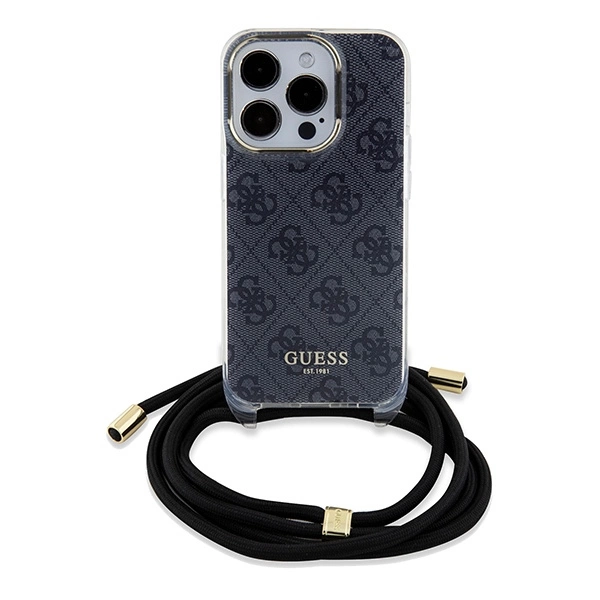 Etui Guess Crossbody Cord 4G Print na iPhone 15 Pro Max - czarne
