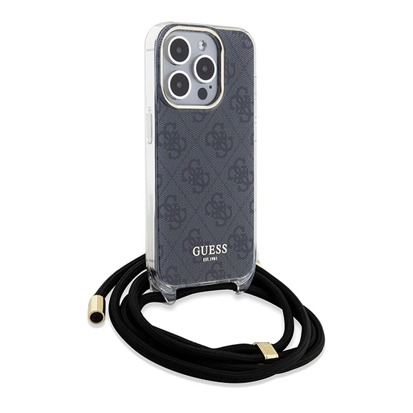 Etui Guess Crossbody Cord 4G Print na iPhone 15 Pro Max - czarne