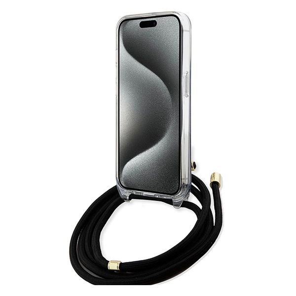 Etui Guess Crossbody Cord 4G Print na iPhone 15 Pro Max - czarne
