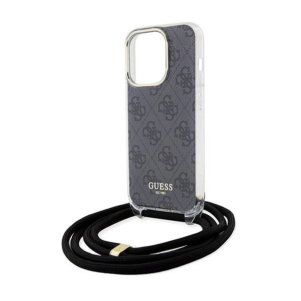 Etui Guess Crossbody Cord 4G Print na iPhone 15 Pro Max - czarne