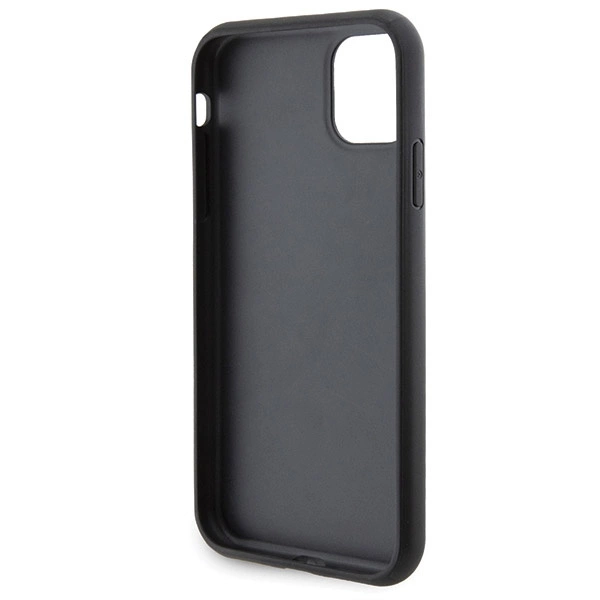 Etui Karl Lagerfeld Gripstand Saffiano Choupette Pins na iPhone 11 / Xr - czarne