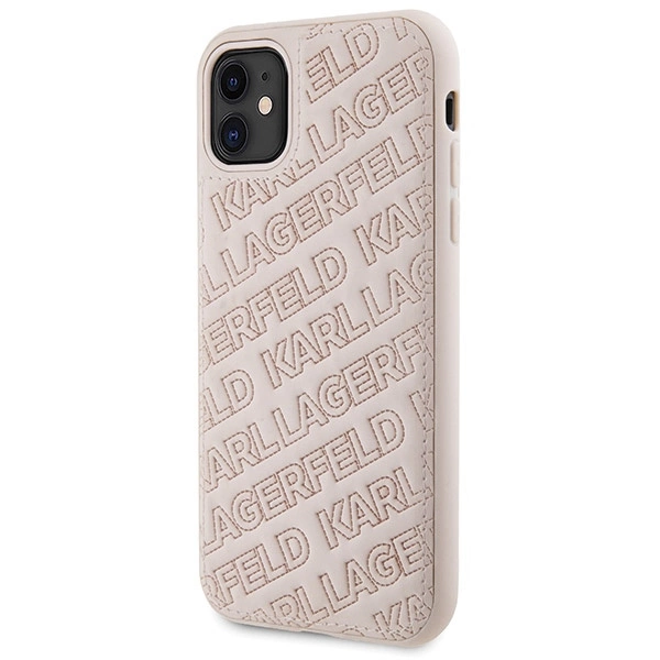 Etui Karl Lagerfeld Quilted K Pattern na iPhone 11 / Xr - różowe