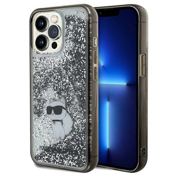 Etui Karl Lagerfeld Liquid Glitter Choupette na iPhone 13 Pro / 13 - przezroczyste