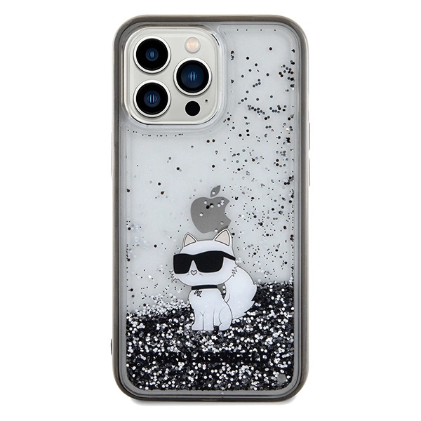Etui Karl Lagerfeld Liquid Glitter Choupette na iPhone 13 Pro / 13 - przezroczyste