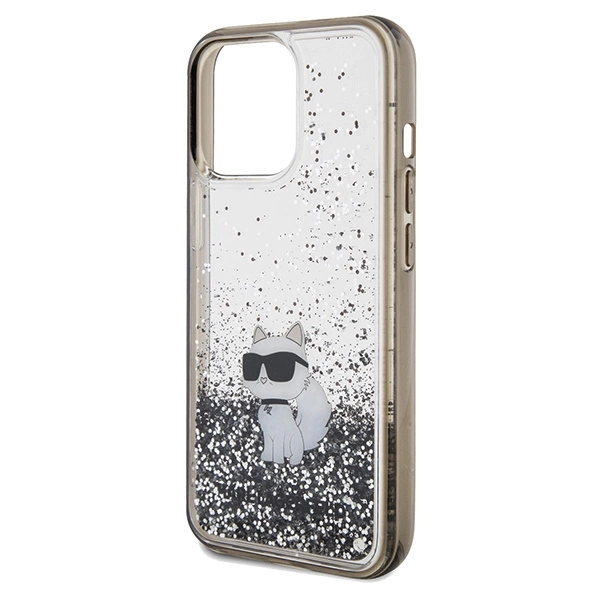 Etui Karl Lagerfeld Liquid Glitter Choupette na iPhone 13 Pro / 13 - przezroczyste