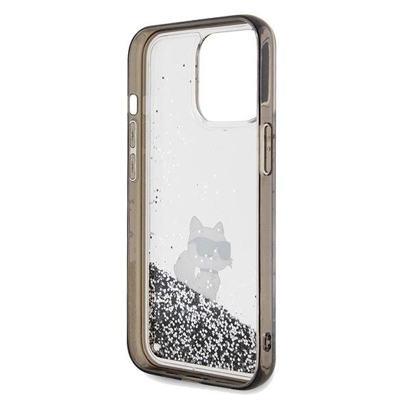 Etui Karl Lagerfeld Liquid Glitter Choupette na iPhone 13 Pro / 13 - przezroczyste