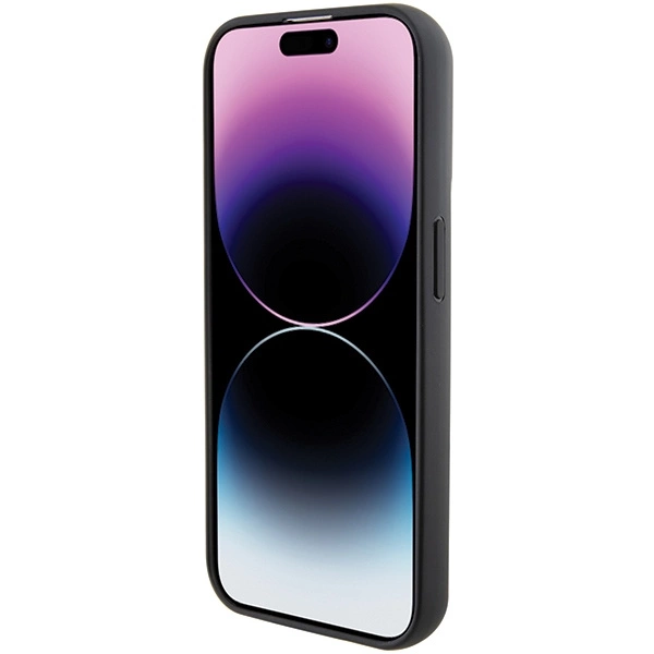 Etui Karl Lagerfeld Gripstand Saffiano Choupette Pins na iPhone 14 Pro - czarne