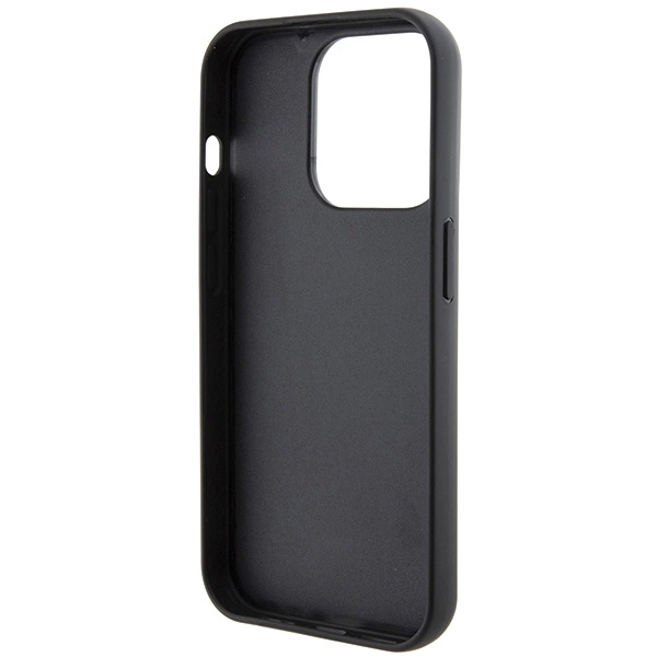 Etui Karl Lagerfeld Gripstand Saffiano Choupette Pins na iPhone 14 Pro - czarne