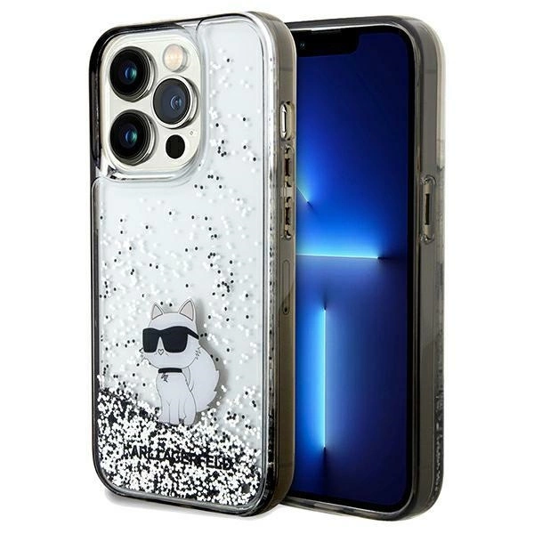 Etui Karl Lagerfeld Liquid Glitter Choupette na iPhone 14 Pro Max - przezroczyste