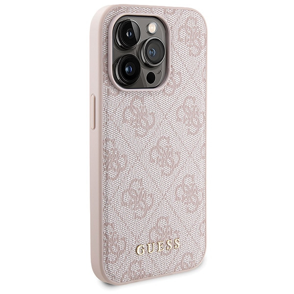 Zestaw Guess GUBPM5P15L4GEMGP iPhone15 Pro 6.1" hardcase + Powerbank 5000mAh MagSafe różowy/pink 4G Metal Logo