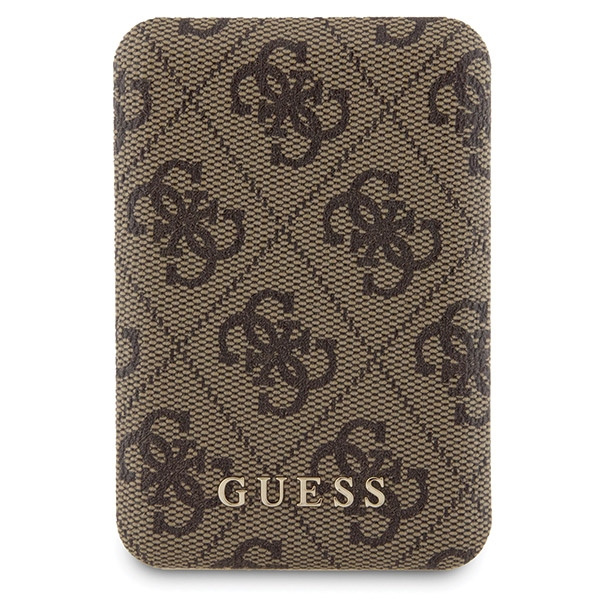 Zestaw Guess GUBPM5P15S4GEMGW iPhone15 6.1" hardcase + Powerbank 5000mAh MagSafe brązowy/brown 4G Metal Logo