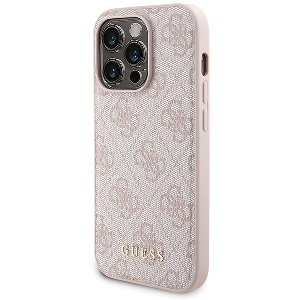 Zestaw Guess GUBPM5P15X4GEMGP iPhone15 Pro Max 6.7" hardcase + Powerbank 5000mAh MagSafe różowy/pink 4G Metal Logo