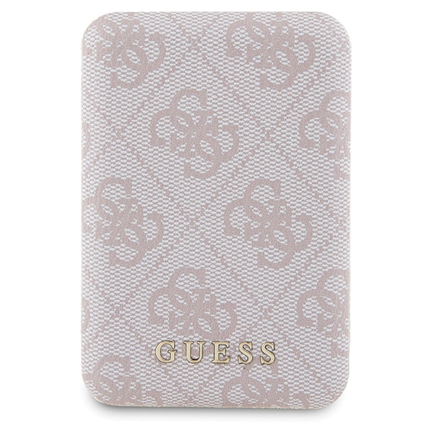 Zestaw Guess GUBPM5P15X4GEMGP iPhone15 Pro Max 6.7" hardcase + Powerbank 5000mAh MagSafe różowy/pink 4G Metal Logo