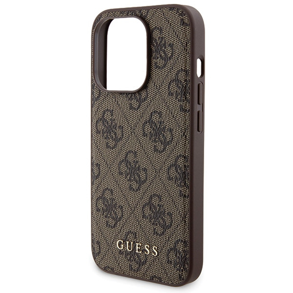 Zestaw Guess GUBPM5P15X4GEMGW iPhone15 Pro Max 6.7" hardcase + Powerbank 5000mAh MagSafe brązowy/brown 4G Metal Logo